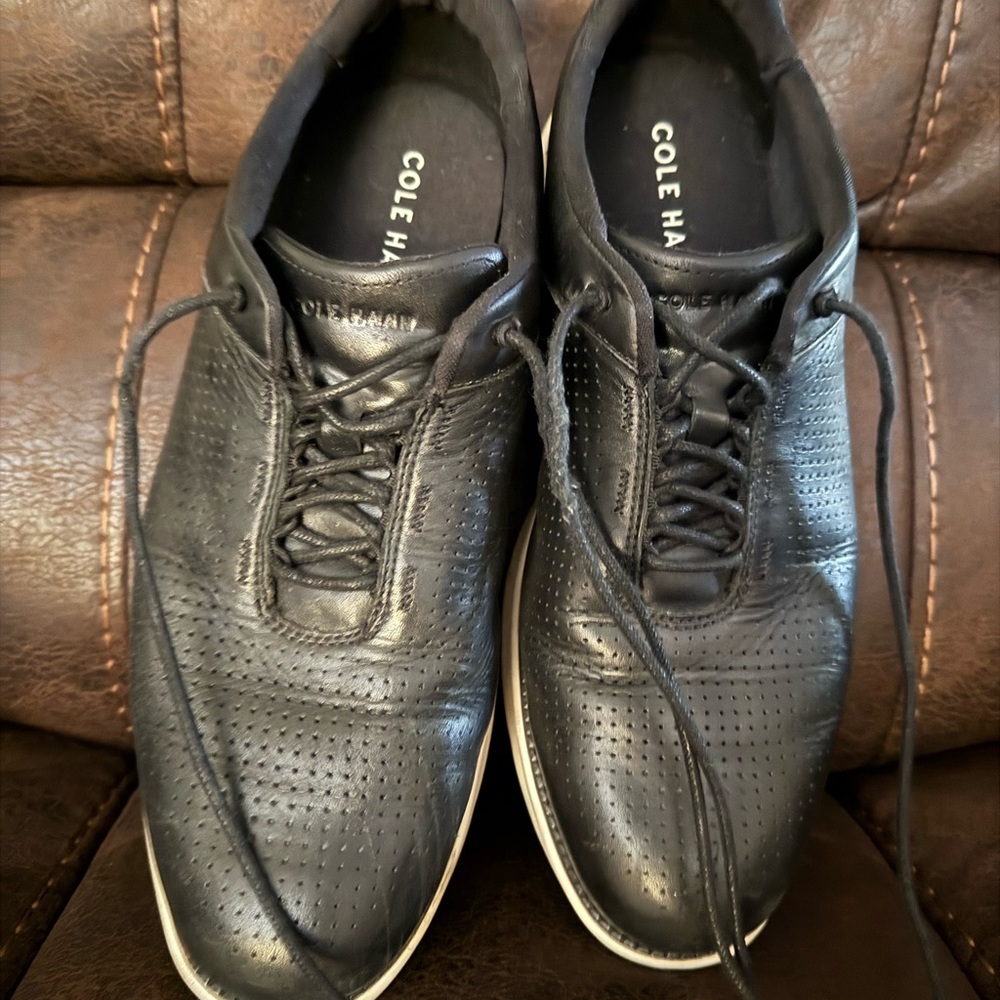 Cole Haan Men's Black Perforated Oxfords